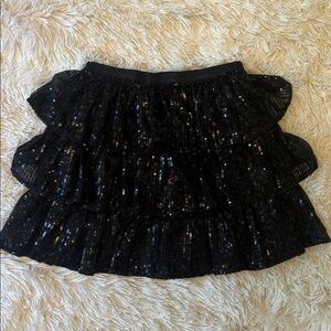 Girls Cat & Jack Black Sequin Skirt 7 / 8 M Medium